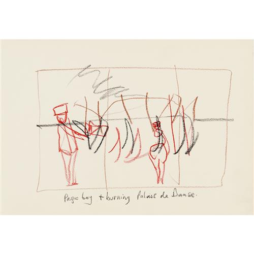 78 · SIDNEY NOLAN (1917-1992) (Palais de Danse, St Kilda) c.1986 crayon on paper 30 x 42 cm