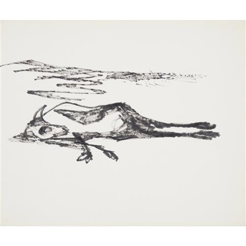 80 · SIDNEY NOLAN (1917-1992) Drought 1955 ink on paper 25.5 x 30.5cm