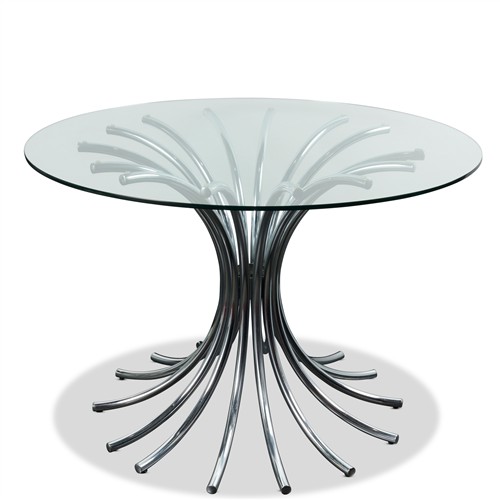 9 · A MODERN ITALIAN GLASS AND CHROMED METAL CIRCULAR CENTRE TABLE 1980s Please see important information below regarding collection of...