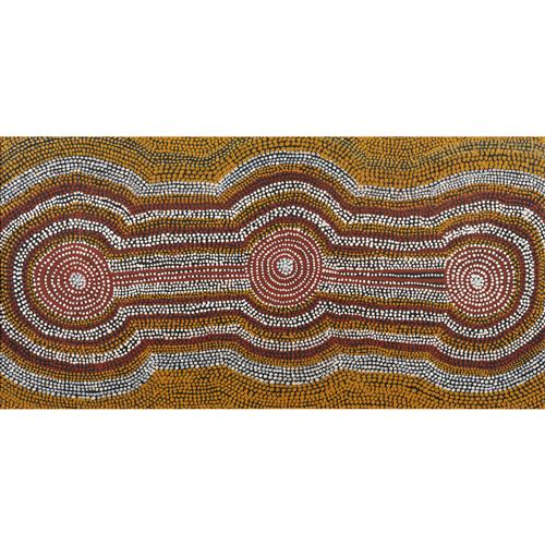 69 · CHARLIE TARARU TJUNGURRAYI (c.1921) (Language group: Pintupi) Walungurra 1985 synthetic polymer paint on canvas 60 x 120cm