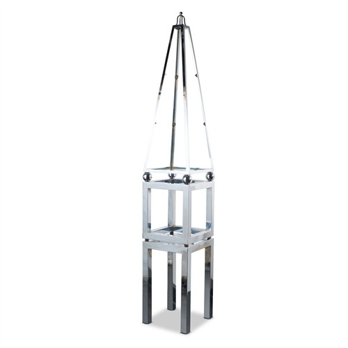 19 · A MODERN CHROMED METAL ETAGERE OF OBELSIK FORM 1980s Please see important information below regarding collection of lots in this auc...