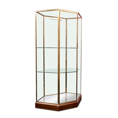 15 · A FRENCH GILT COPPER-FRAMED DISPLAY CABINET Second quarter 20th century Please see important information below regarding collection...