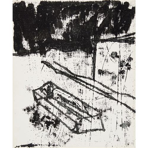86 · SIDNEY NOLAN (1917-1992) Amnesty: Lowell Imitations (no. 117) 1965 transfer drawing 30.5 x 25.5cm