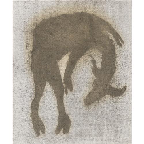 88 · SIDNEY NOLAN (1917-1992) (Drought carcass) c.1952 mixed media on paper 30.5 x 25.5cm