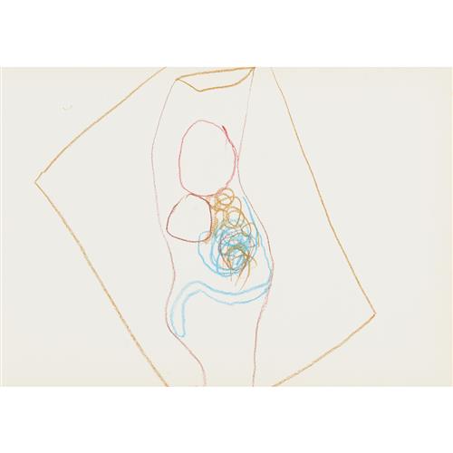 90 · SIDNEY NOLAN (1917-1992) (Organic sculpture) c.1986 crayon on paper 30 x 42cm
