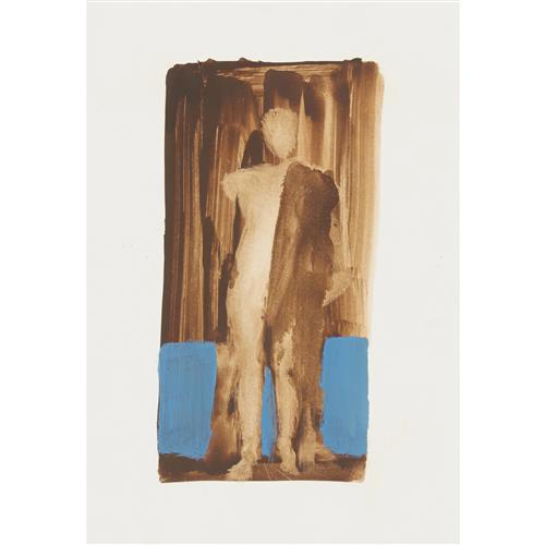 91 · SIDNEY NOLAN (1917-1992) (Greek figure) 1956 mixed media on paper 26.5 x 18.5cm