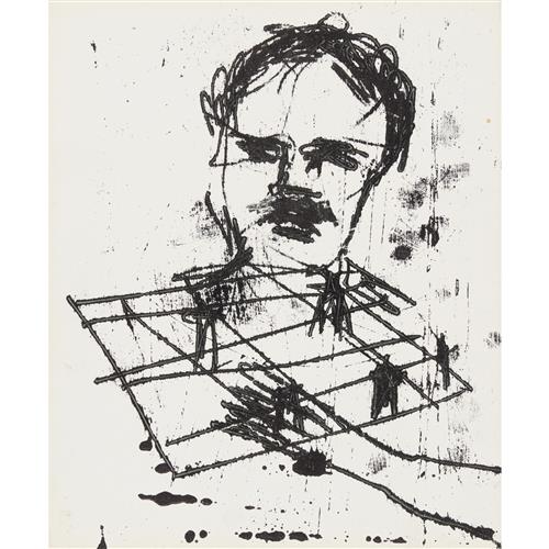 93 · SIDNEY NOLAN (1917-1992) Lowell Imitations 1965 transfer drawing 30.5 x 25.5cm