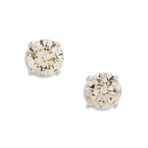 Pair Of 14ct White Gold And Diamond Earrings