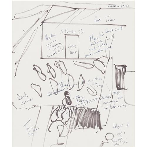 SIDNEY NOLAN (1917-1992) Hydra 1956 ink on paper 30.5 x 25.5cm