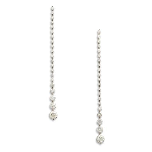 73 · PAIR OF 14CT WHITE GOLD AND DIAMOND EARRINGS