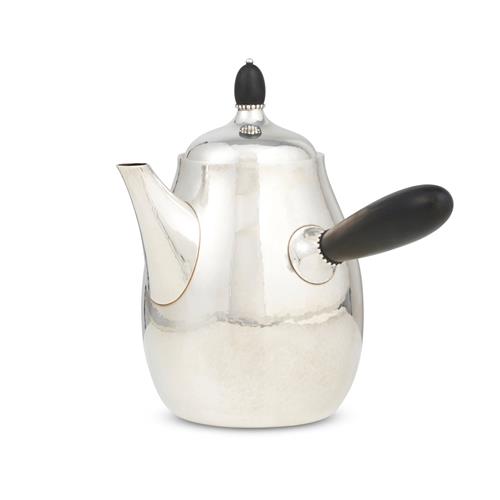 A GEORG JENSEN STERLING SILVER COFFEE POT Design 80B, post-1945 manufacture to Georg Jensen's 1915 design