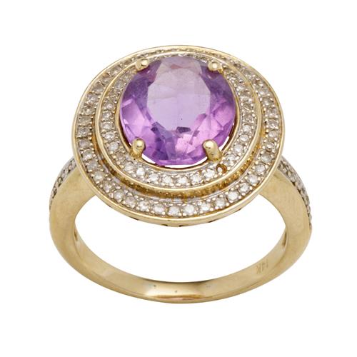 76 · AMETHYST AND DIAMOND RING
