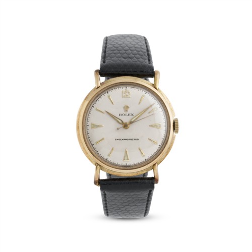 ROLEX A 10CT GOLD WRIST WATCH CIRCA 1950