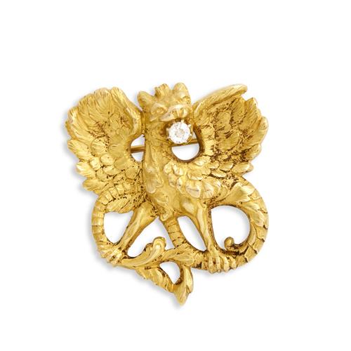 95 · 18CT GOLD AND DIAMOND BROOCH, FRENCH, CIRCA 1880