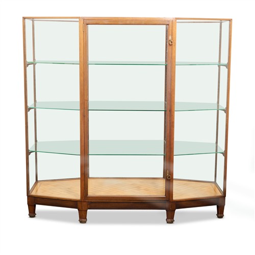 42 · AN ENGLISH HARDWOOD-FRAMED DISPLAY CABINET E. Pollard & Co. Ltd, first half 20th century Please see important information below rega...