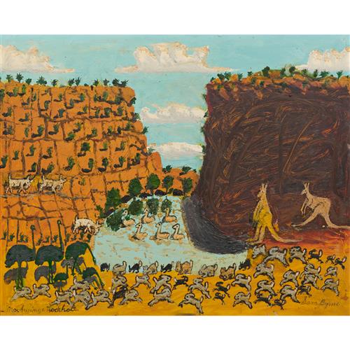 99 · SAM BYRNE (1883-1978) Mootwinge Rockhole oil on board 52 x 64cm