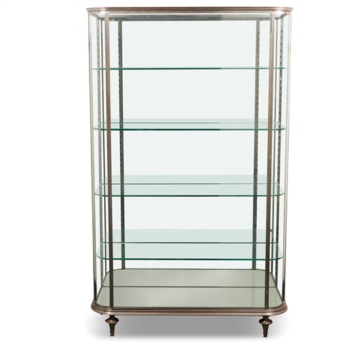 45 · AN ANTIQUE POLISHED STEEL-BOUND DISPLAY CABINET Early 20th century Please see important information below regarding collection of lo...