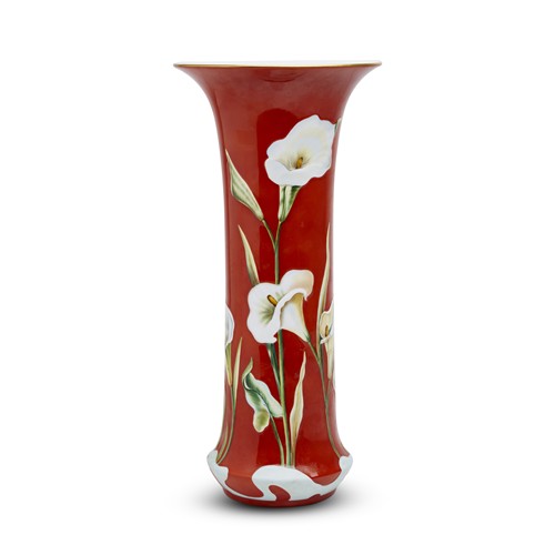 A LARGE HEREND PORCELAIN 'CALLA LILY' VASE