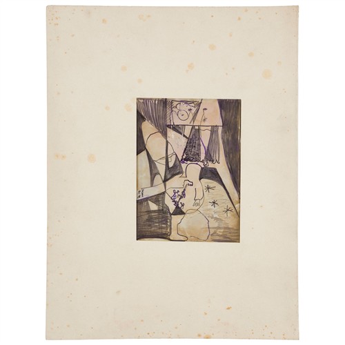 SIDNEY NOLAN (1917-1992) (Woman and Child) 1939 mixed media on photosensitive paper 16 x 11.5cm