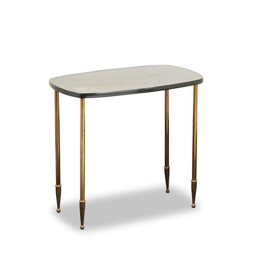 47 · A MODERN LAMINATED WOOD AND BRASS LOW OCCASIONAL TABLE 1970s Please see important information below regarding collection of lots in...