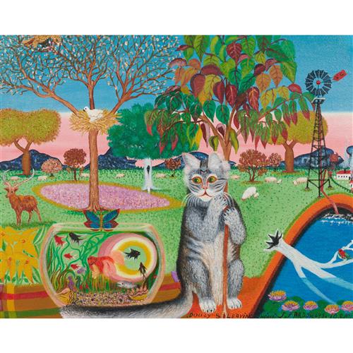 98 · JAMES NICHOLAS FARDOULYS (1900-1975) Dolly's Leaving Home 1971 oil on board 39 x 49cm