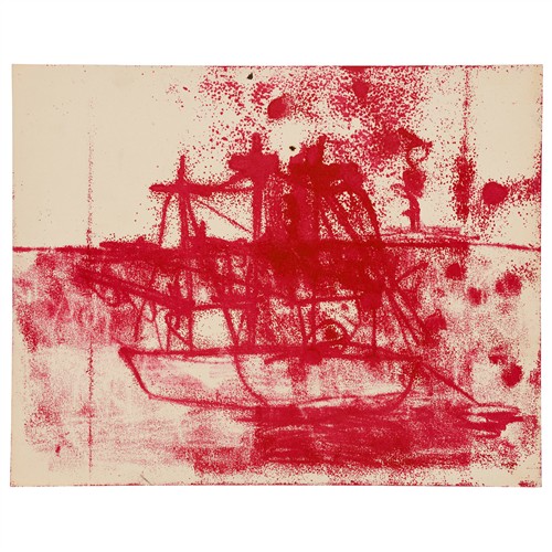SIDNEY NOLAN (1917-1992) (Sailing Ship) c.1947 transfer drawing on paper 25 x 31.5cm