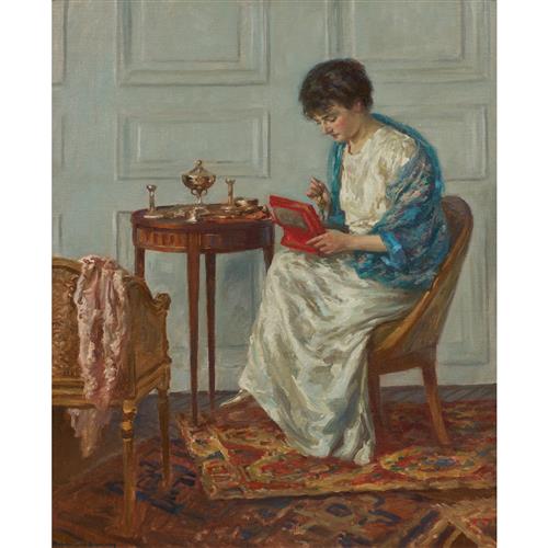 RUPERT BUNNY (1864-1947) La Cassette (The Casket) 1916 oil on canvas 73.5 x 60.5cm