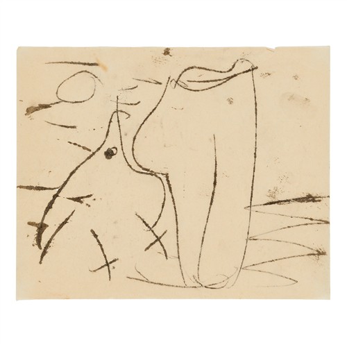 35 · SIDNEY NOLAN (1917-1992) (Woman and Bird) c.1940 transfer drawing on paper 21 x 26cm