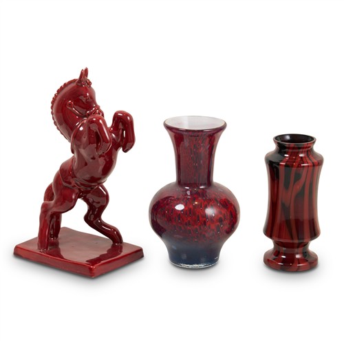 7 · A RED-THEMED GROUP OF DECORATIVE OBJECTS Please see important information below regarding collection of lots in this auction.