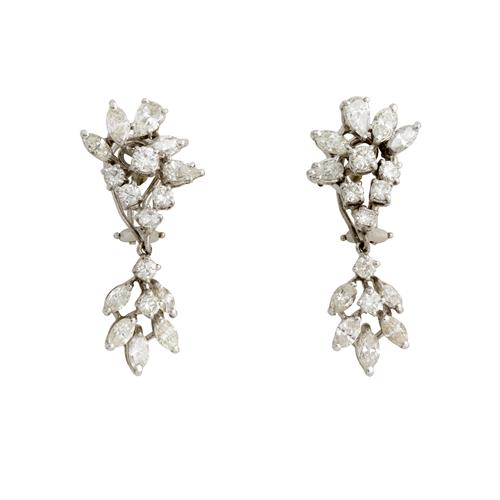 Pair Of 9ct White Gold And Diamond Earrings