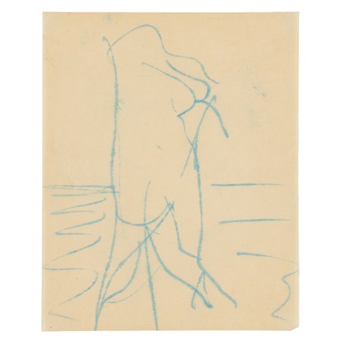 44 · SIDNEY NOLAN (1917-1992) (Woman on the Beach) c.1940 transfer drawing on paper 26 x 21cm