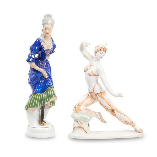 50 · TWO CONTINENTAL PORCELAIN FIGURES First half 20th century Please see important information below regarding collection of lots in thi...
