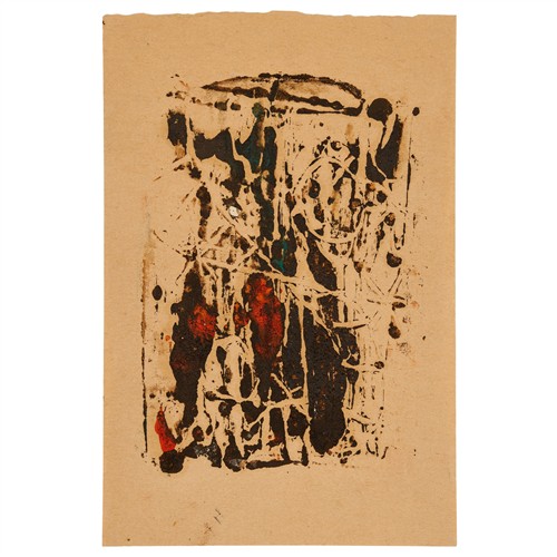 SIDNEY NOLAN (1917-1992) (Abstract) c.1939 mixed media and monotype on paper 19 x 12.5cm