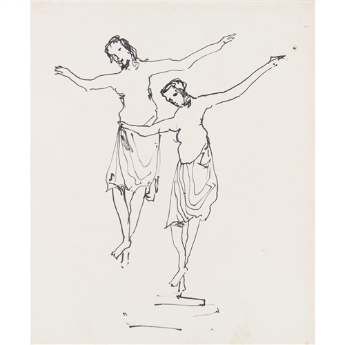 93 · SIDNEY NOLAN (1917-1992) (Crucifixion) c.1950 ink on paper 30.5 x 25.5cm