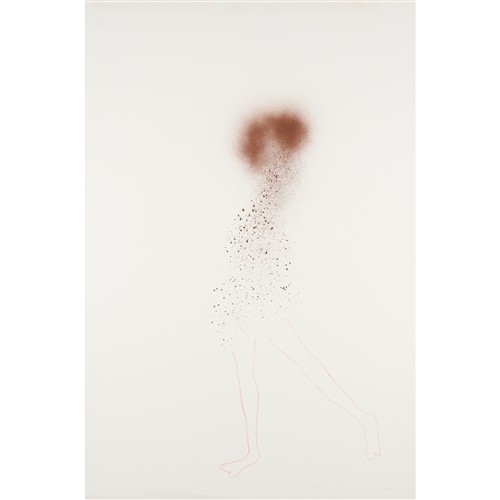 94 · SIDNEY NOLAN (1917-1992) (Figure) c.1985 mixed media and spray enamel on paper 122 x 80.5cm