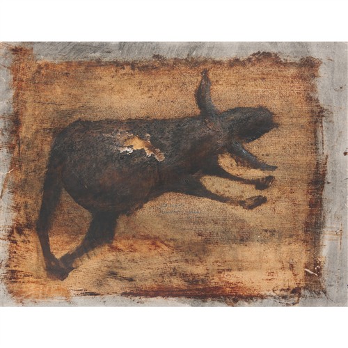 SIDNEY NOLAN (1917-1992) (Drought Carcass) c.1955 mixed media on paper 25 x 33cm