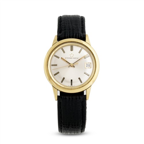22A · ETERNA-MATIC AN 18CT GOLD WRIST WATCH WITH DATE CIRCA 1960