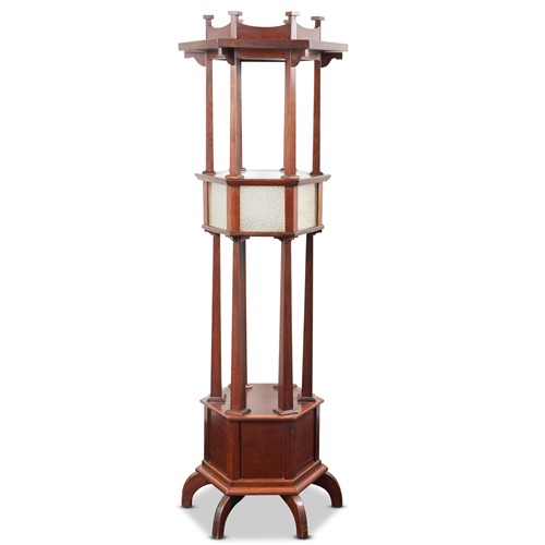 56 · AN ARTS AND CRAFTS OAK STAND Late 19th century, probably English or Scottish Please see important information below regarding collec...