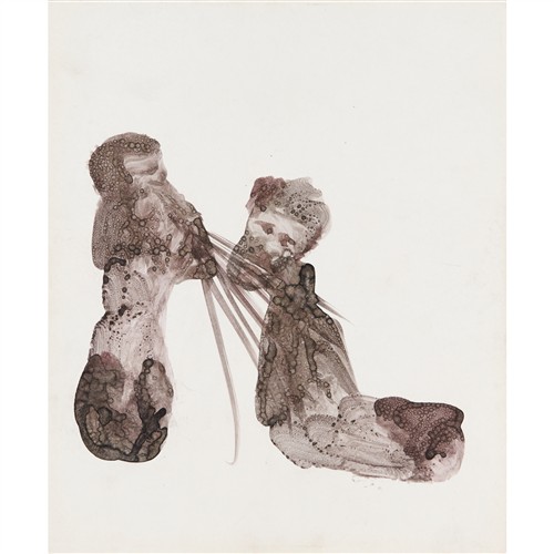 SIDNEY NOLAN (1917-1992) (Figures) mixed media on paper 30.5 x 25.5cm