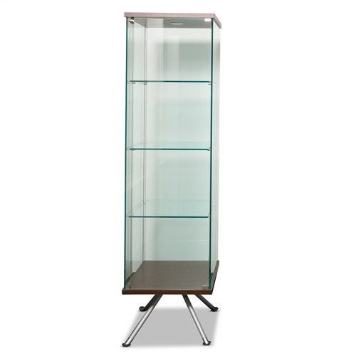 67 · A CONTEMPORARY GLASS AND WALNUT DISPLAY CABINET Please see important information below regarding collection of lots in this auction.