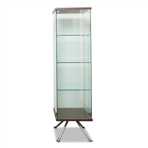 68 · A CONTEMPORARY GLASS AND WALNUT DISPLAY CABINET Please see important information below regarding collection of lots in this auction.