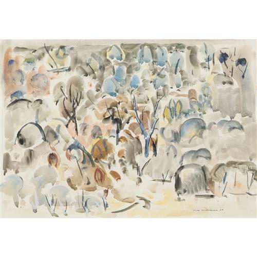 FRED WILLIAMS (1927-1982) Landscape 1960 watercolour on paper 26 x 27.5cm