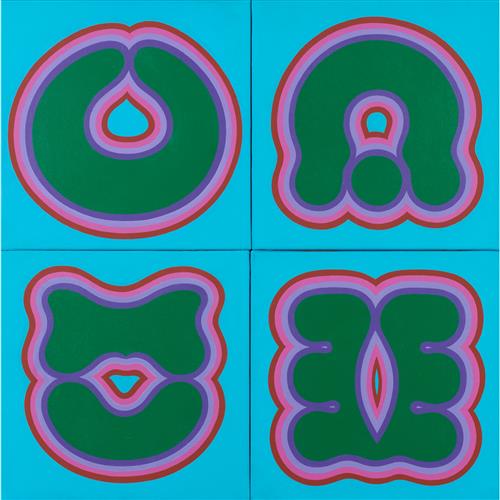 ALUN LEACH-JONES (1937-2017) Untitled c.1970s acrylic on canvas (4) 74 x 74cm (overall)